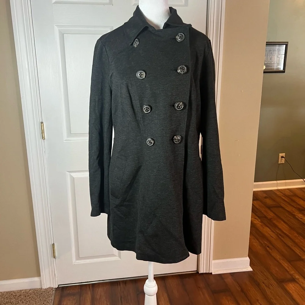 Cabi Casablanca Classic Ponte Trench Coat In Charcoal Gray #648 Medium - Picture 1 of 5